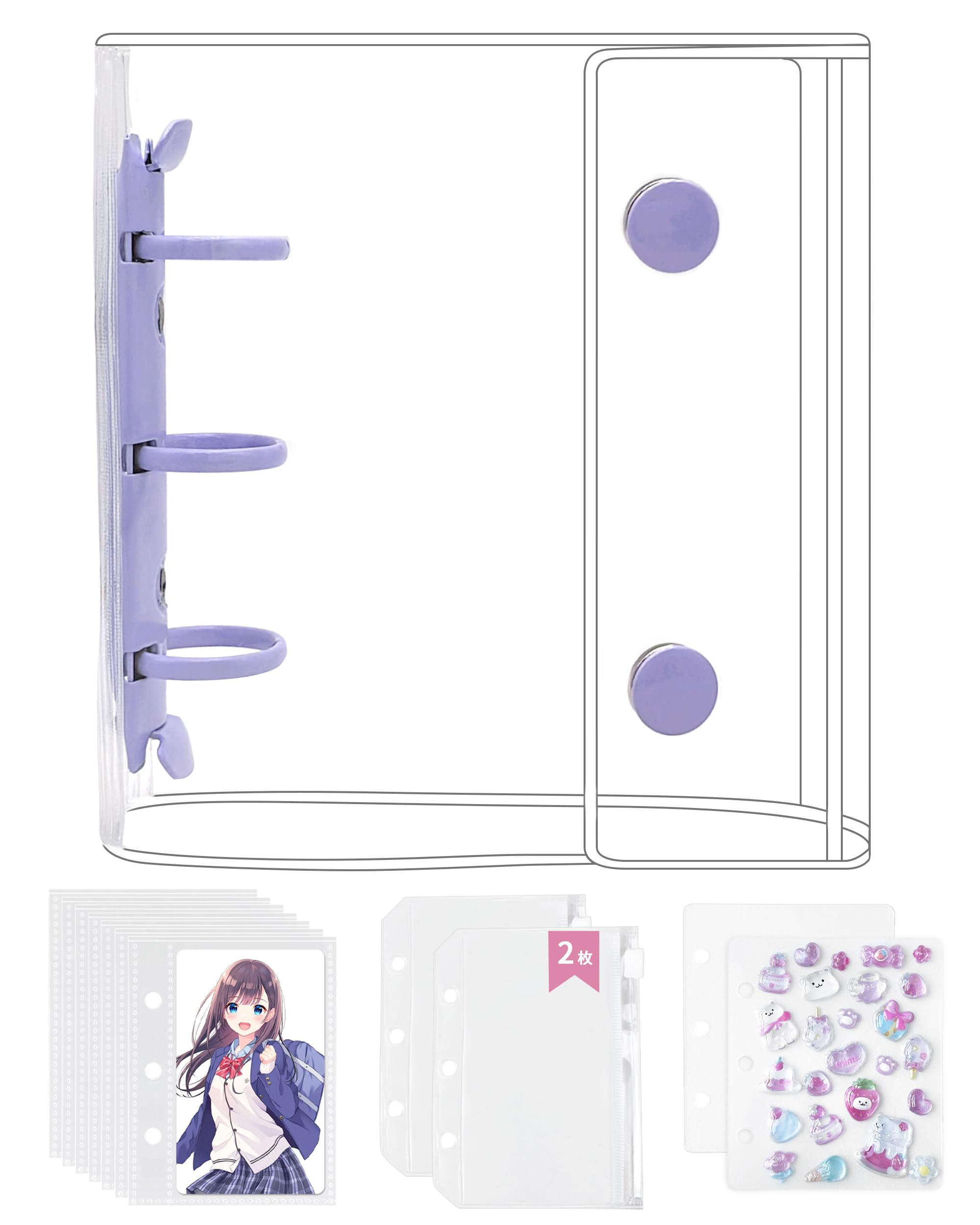 Amazon | GOKEI シール帳 プラバン 透明 A8 ミニ バインダー